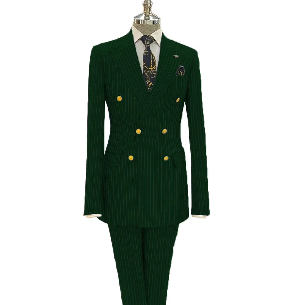 Costume homme rayé double boutonnage – CLEVI Paris
