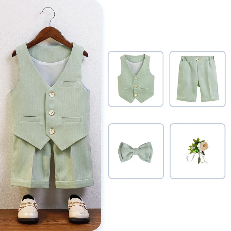 Costume été garçon, ensembles gilet et short – CLEVI Paris