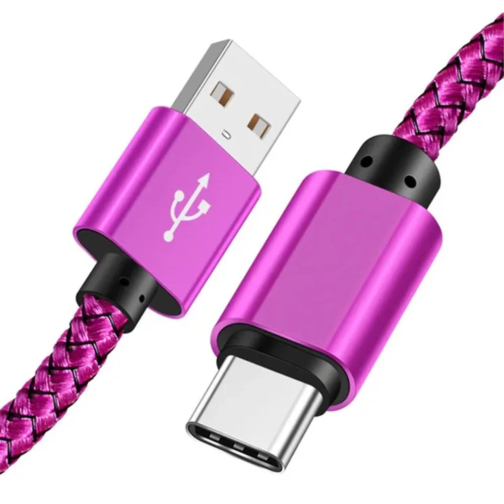 Câble USB-A vers USB-C Nylon Tressé Charge Rapide 1m 2m 3m – CLEVI Paris