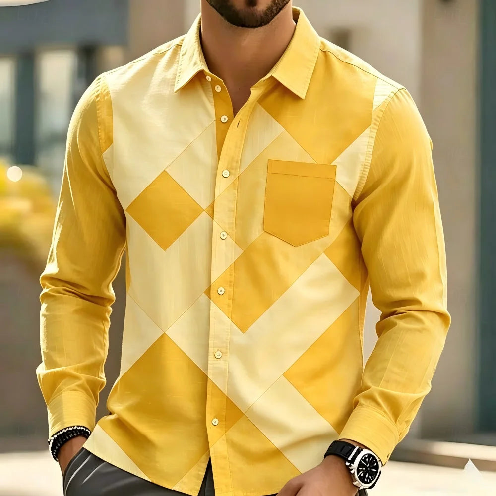 Chemise homme patchwork à carreaux – CLEVI Paris