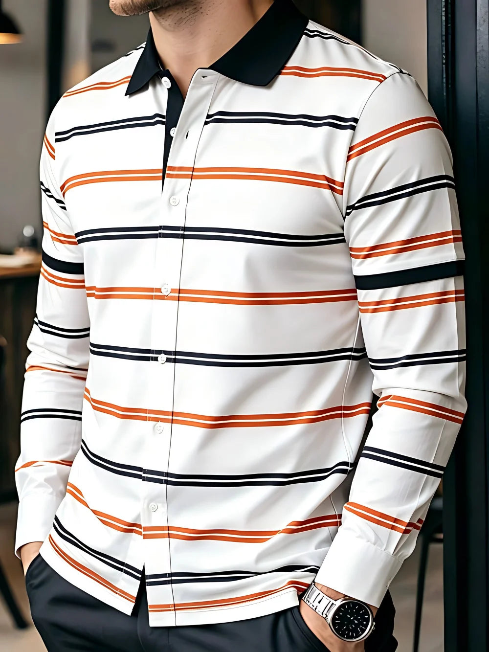 Chemise homme rayée classique – CLEVI Paris