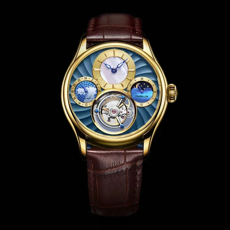 Montre Homme Tourbillon Volant AESOP – Squelette Double Face Verre Saphir Étanche 100m Édition Limitée – CLEVI Paris