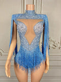 Costume de danse latine à franges femme – CLEVI Paris