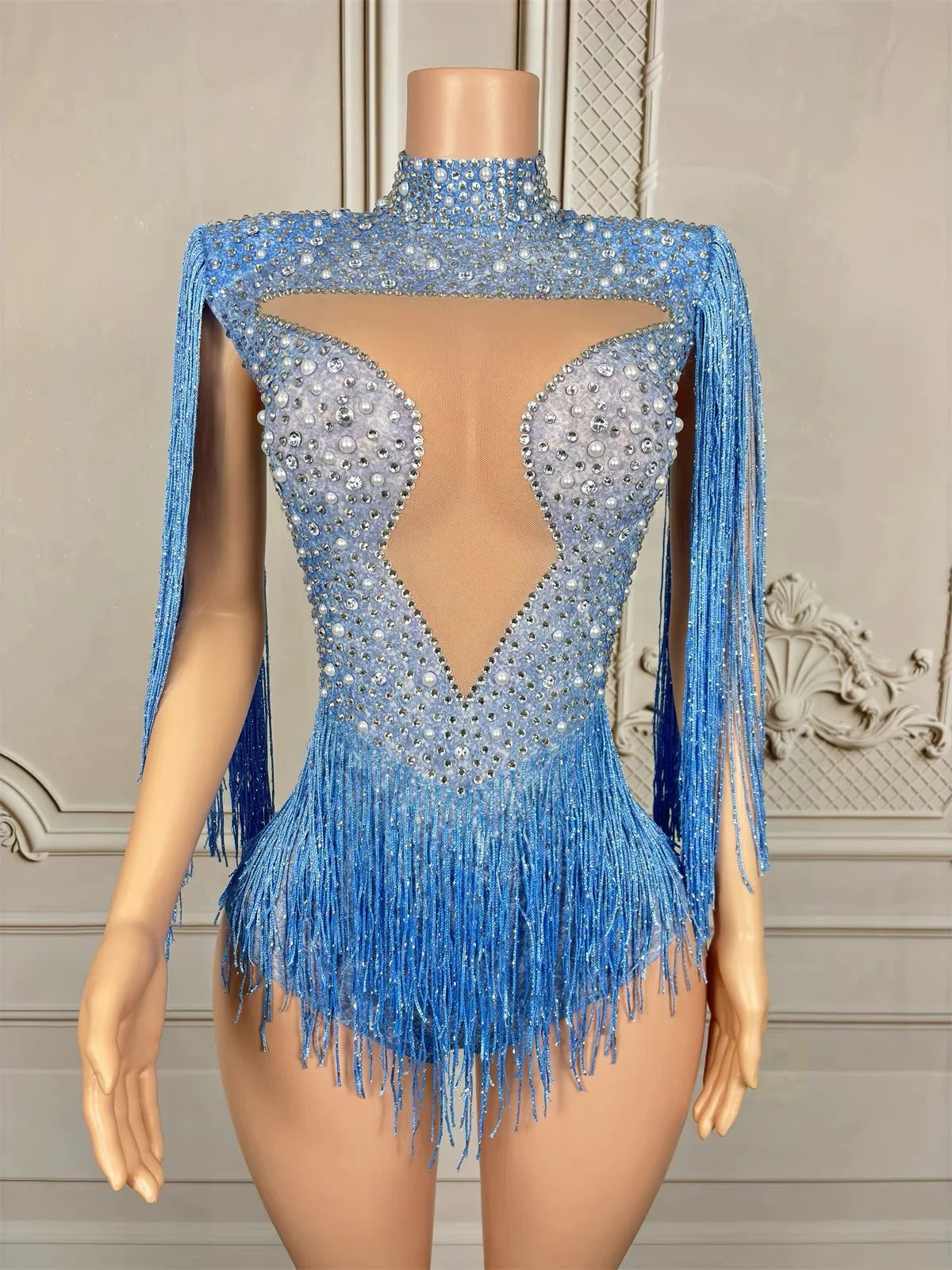 Costume de danse latine à franges femme – CLEVI Paris