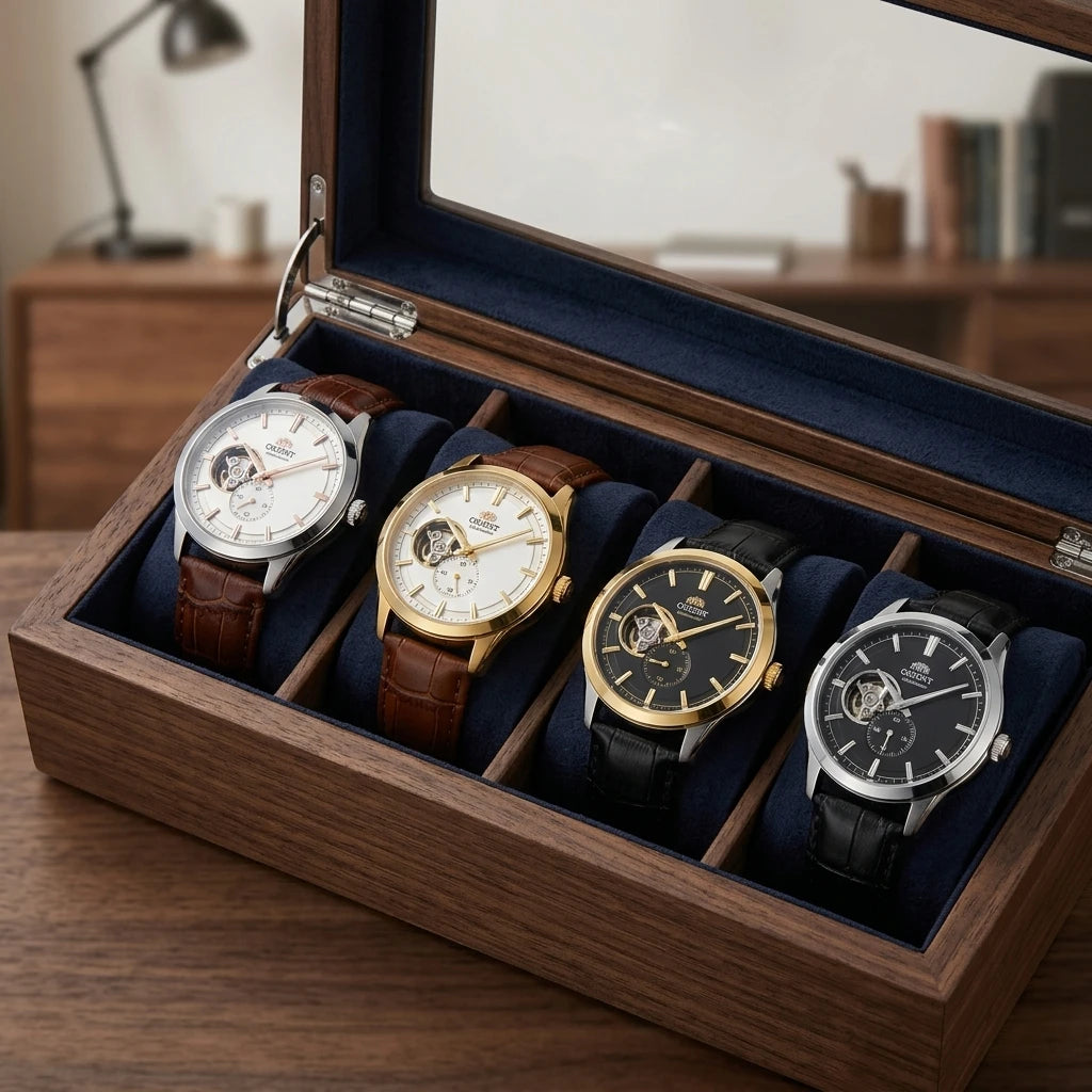 Montre Homme Automatique Squelette Petite Seconde Cuir Orient – CLEVI Paris