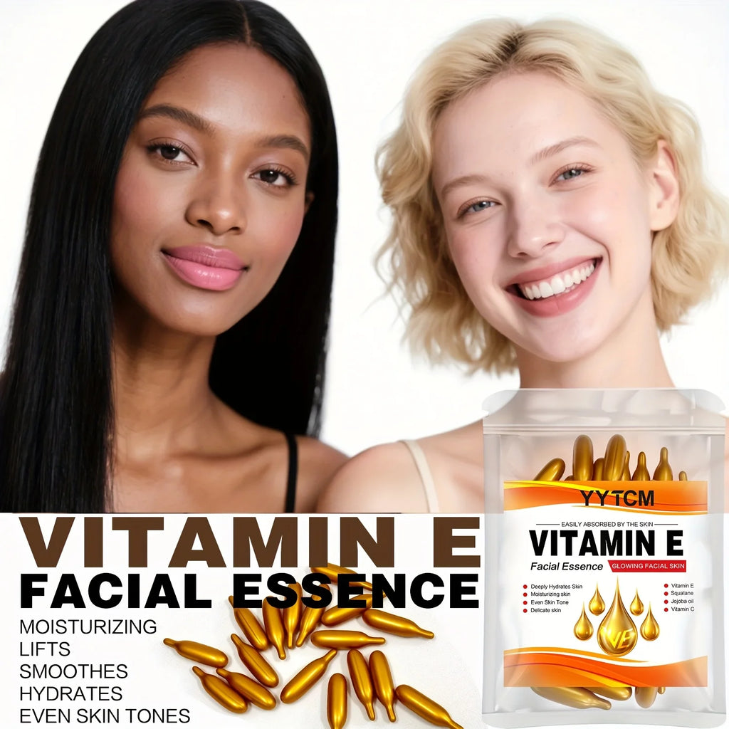 Capsules Essence Vitamine E | Hydratation Profonde, Squalane Végétal & Vitamine C | Éclat & Lissage – CLEVI Paris