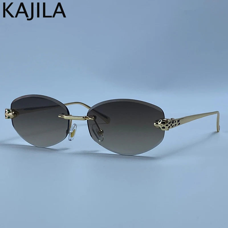 Lunettes femme sans monture détail léopard – CLEVI Paris