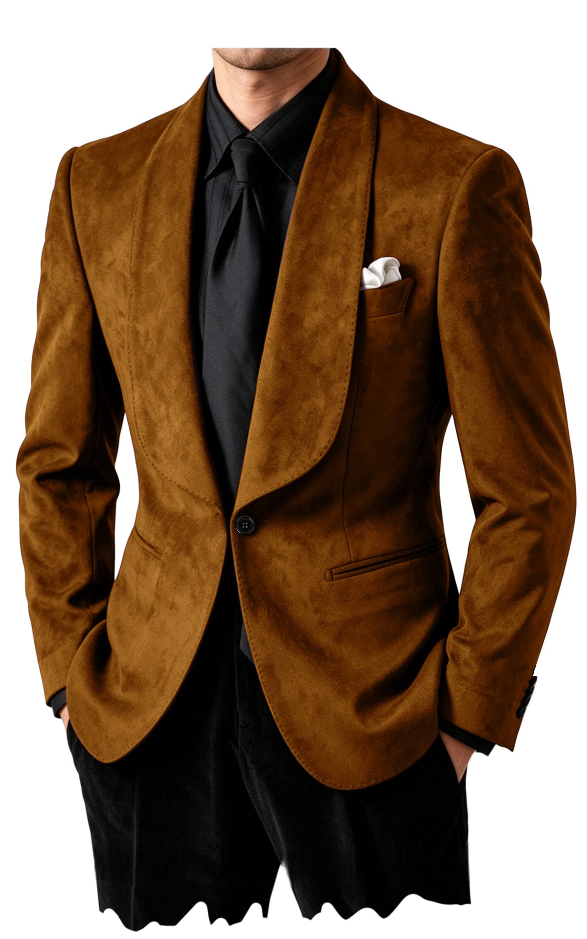 Blazer homme en suédine col châle – CLEVI Paris