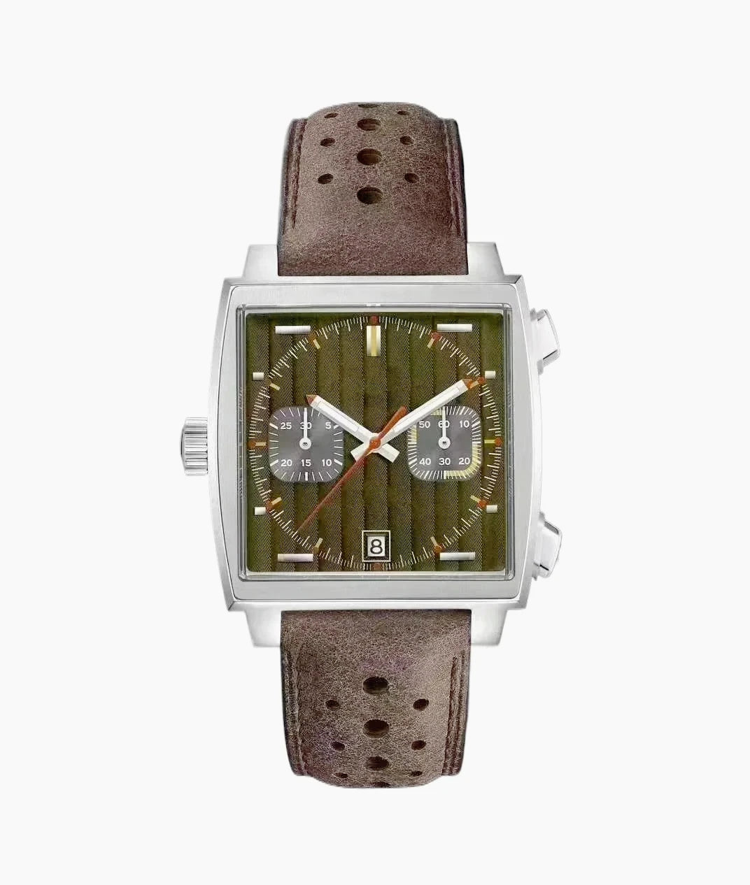 Montre Homme Quartz VK63 Chronographe Acier Saphir Carrée Cuir Date 30M – CLEVI Paris