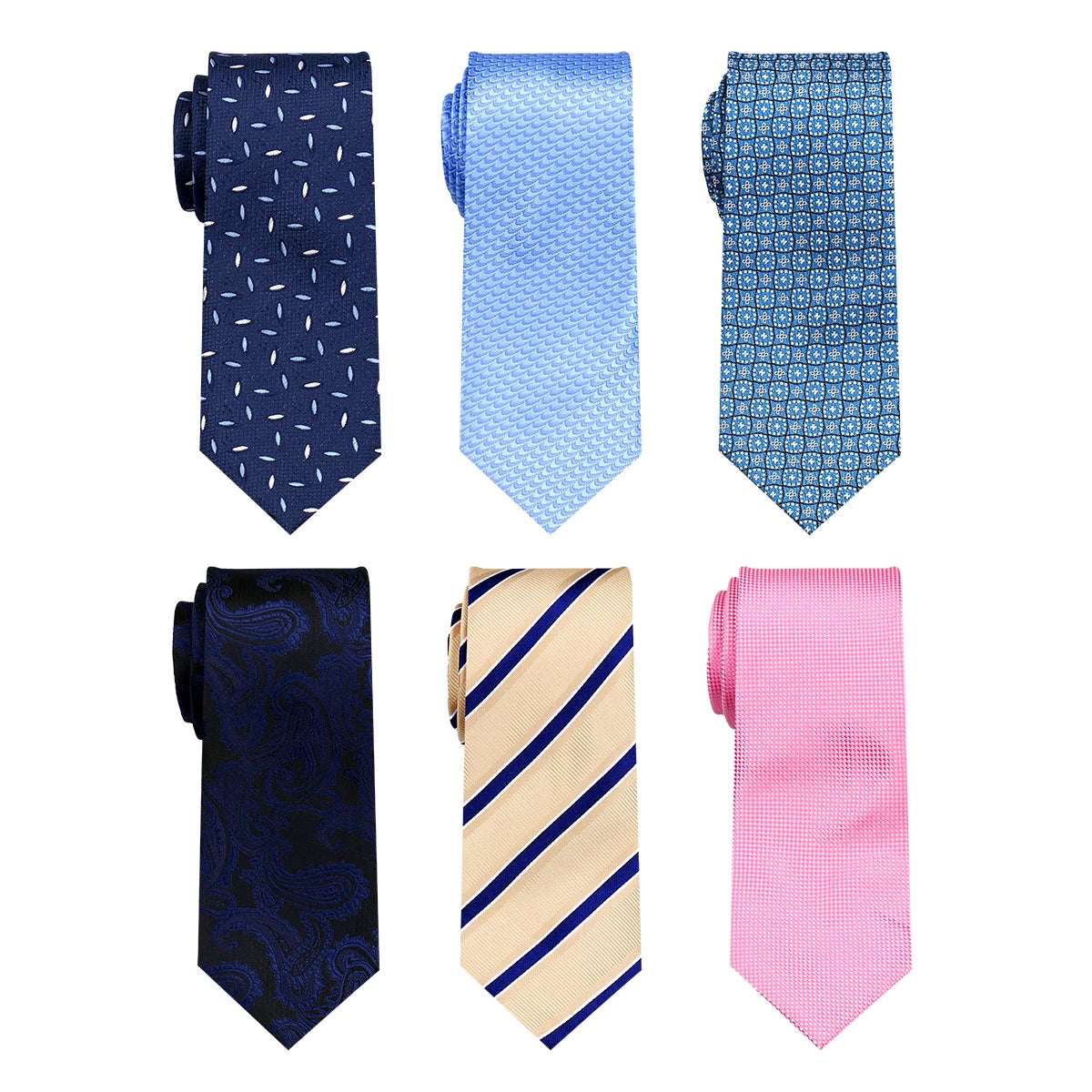 Lot de 6 cravates homme jacquard – CLEVI Paris
