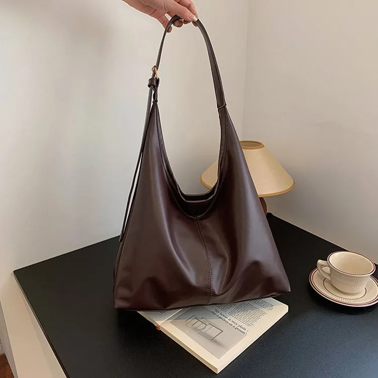 Tote Bag PU Retro Femme Fermoir Hasp 32x14cm 278g 4 Coloris – CLEVI Paris