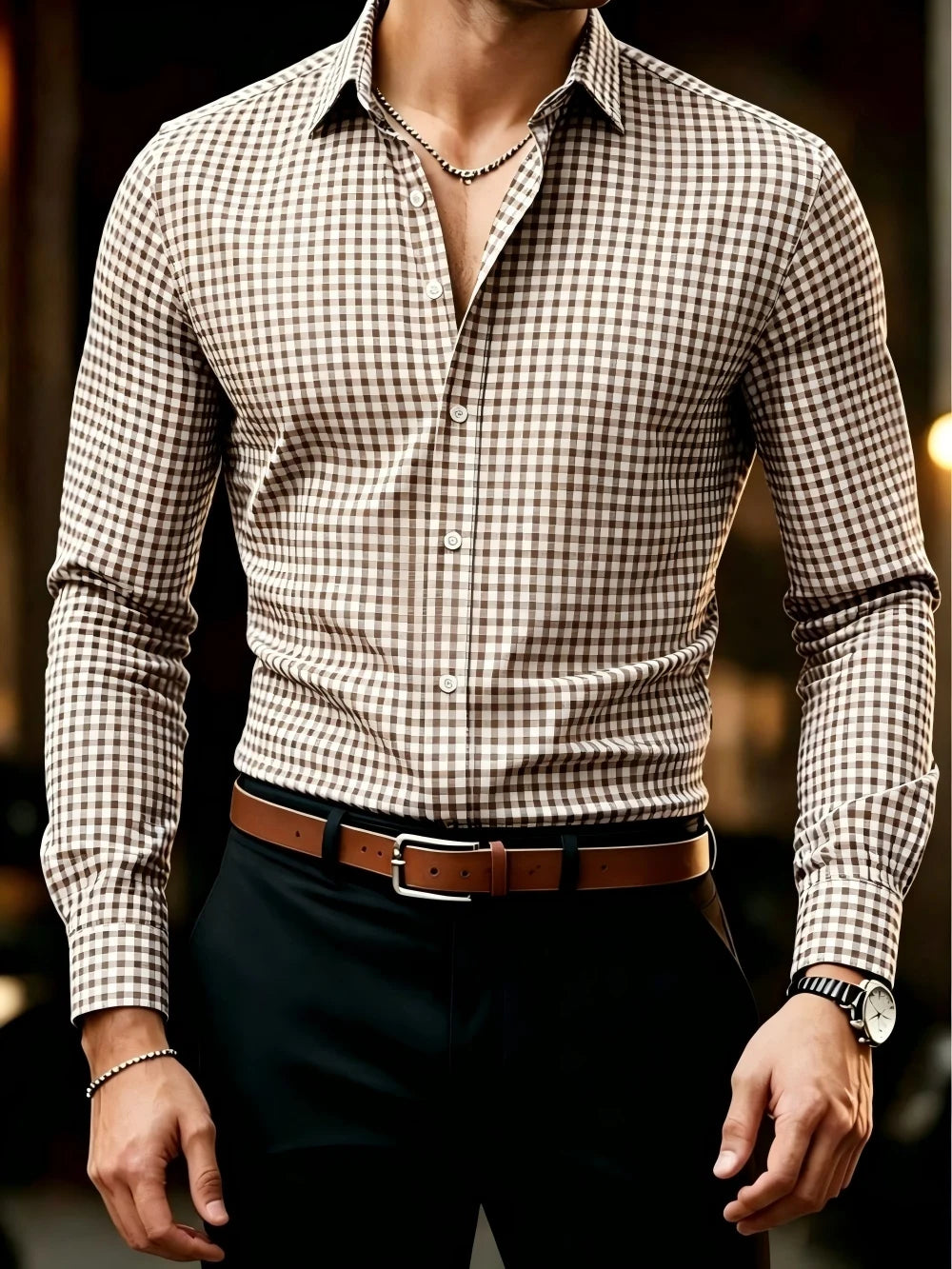 Chemise homme à carreaux classique – CLEVI Paris