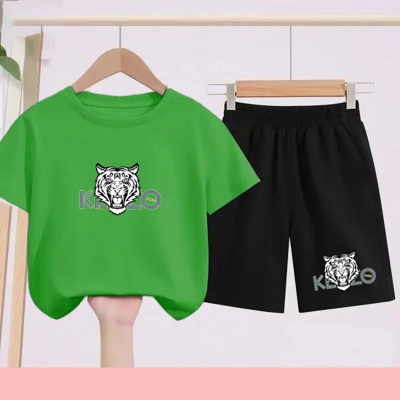 Ensemble enfant imprimé à col rond – CLEVI Paris