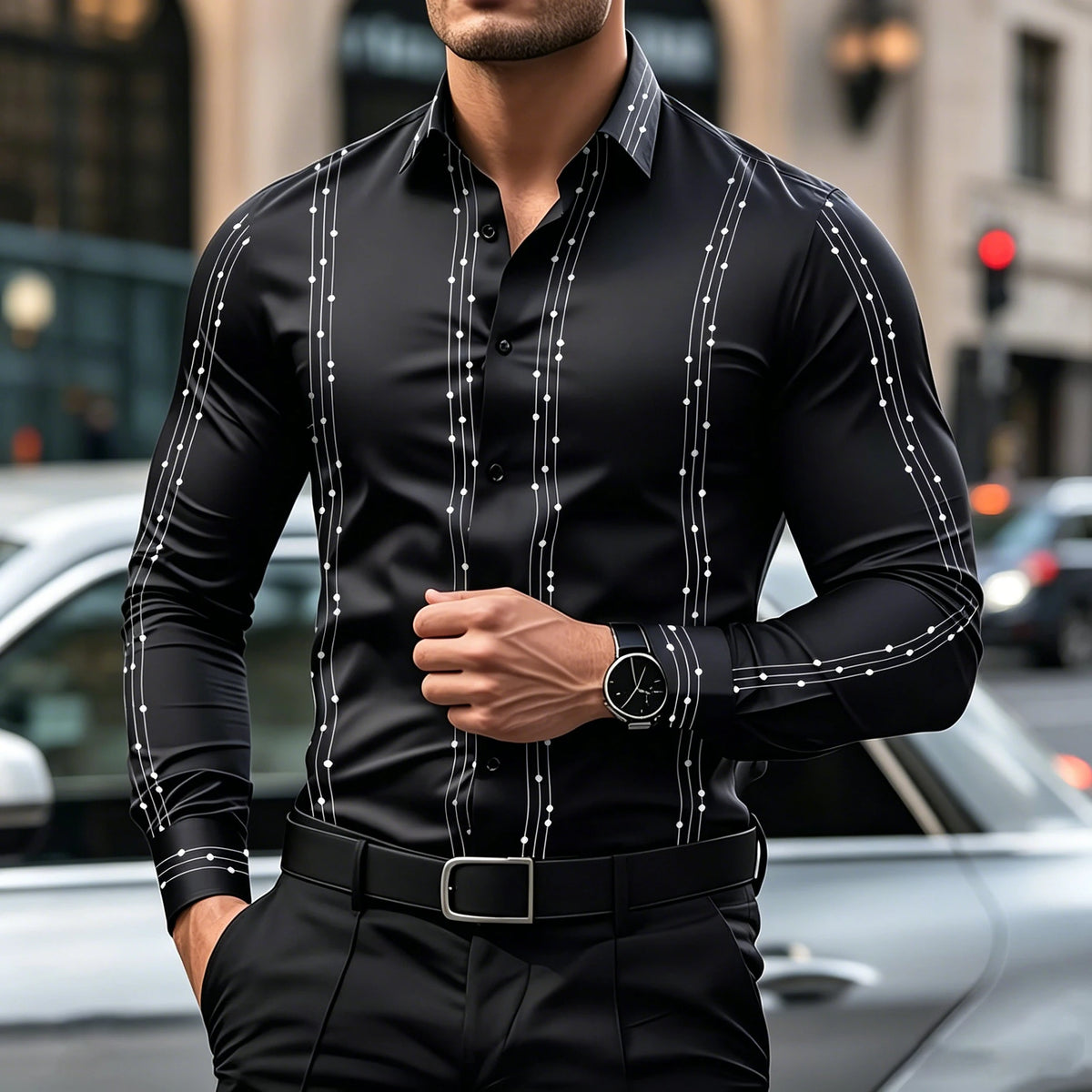 Chemise homme à rayures verticales – CLEVI Paris
