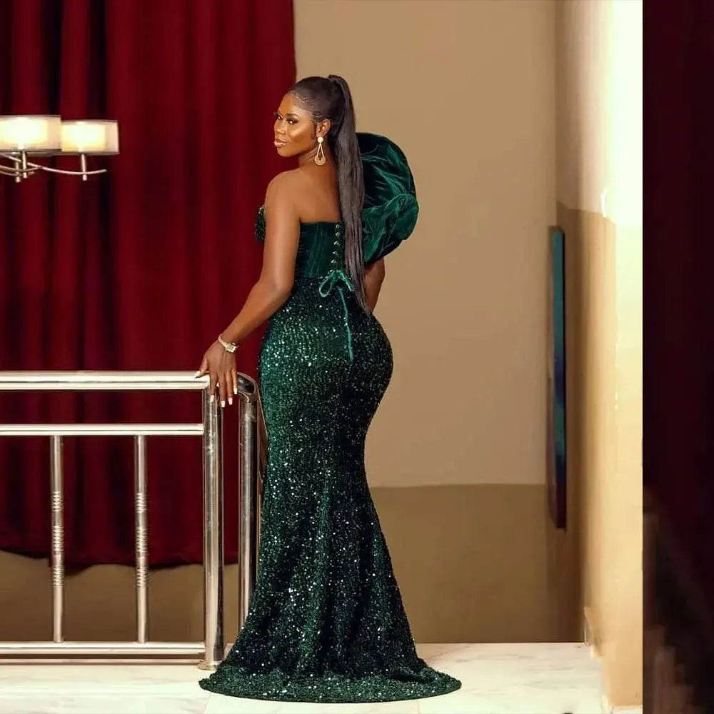 Robe de bal sirène à paillettes – CLEVI Paris