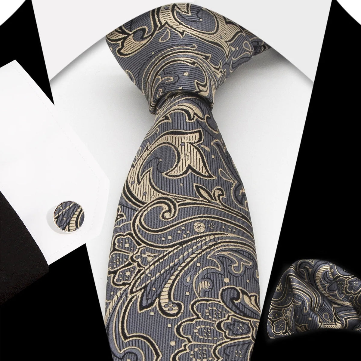 Ensemble Cravate Soie Paisley Homme – CLEVI