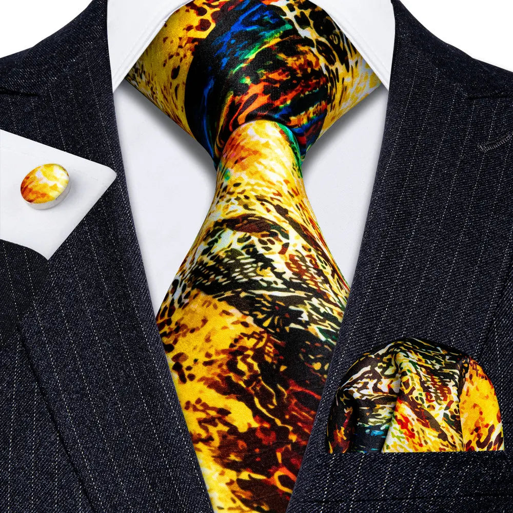 Ensemble cravate homme imprimée avec accessoires – CLEVI Paris