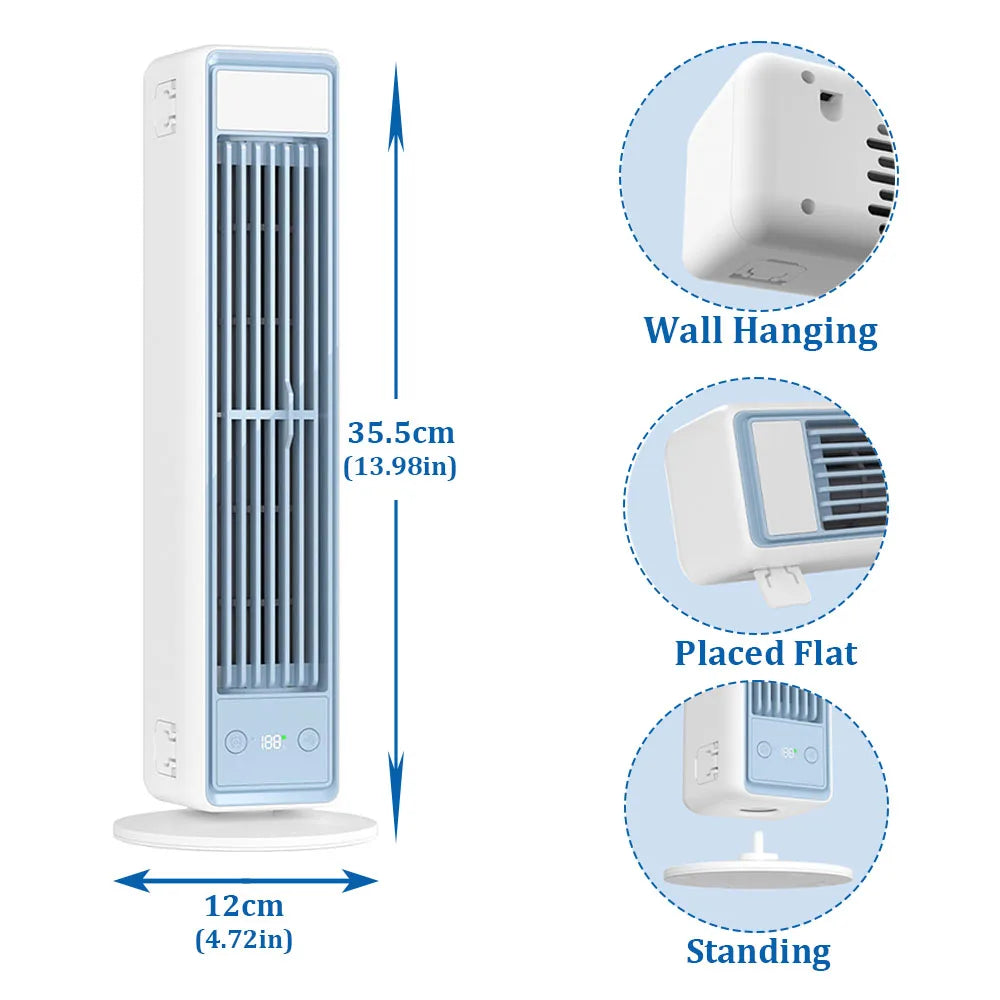 Ventilateur tour rechargeable blanc – CLEVI Paris