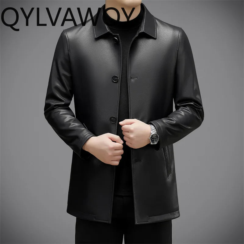 Veste homme en cuir de mouton noir – CLEVI Paris
