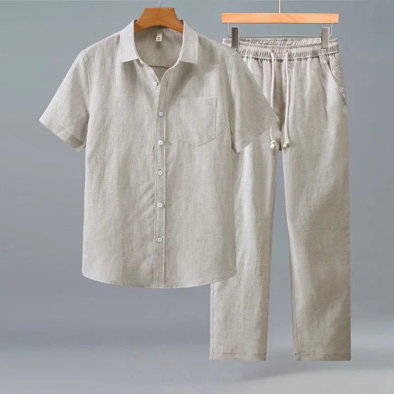 Ensemble homme chemise lin et lyocell – CLEVI Paris