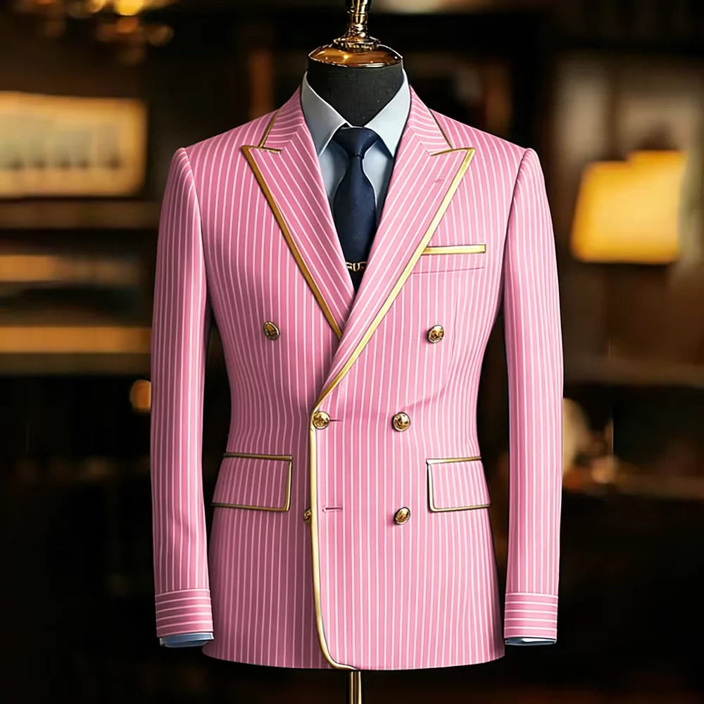 Blazer Croisé Homme Rayures Fines – CLEVI Paris