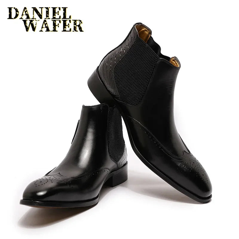 Bottines en Cuir pour Homme, Chelsea Sans Lacet – CLEVI Paris