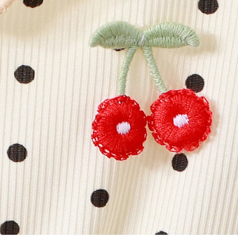 Robe fille à pois et manches courtes – CLEVI Paris