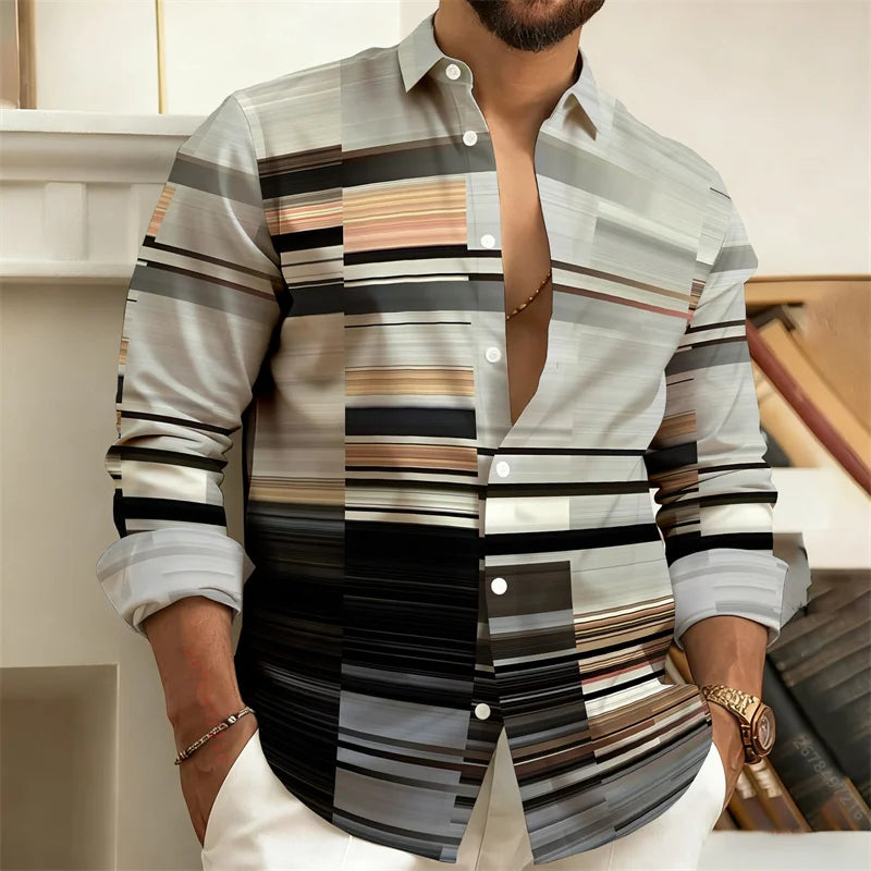 Chemise Homme Patchwork Géométrique – CLEVI Paris