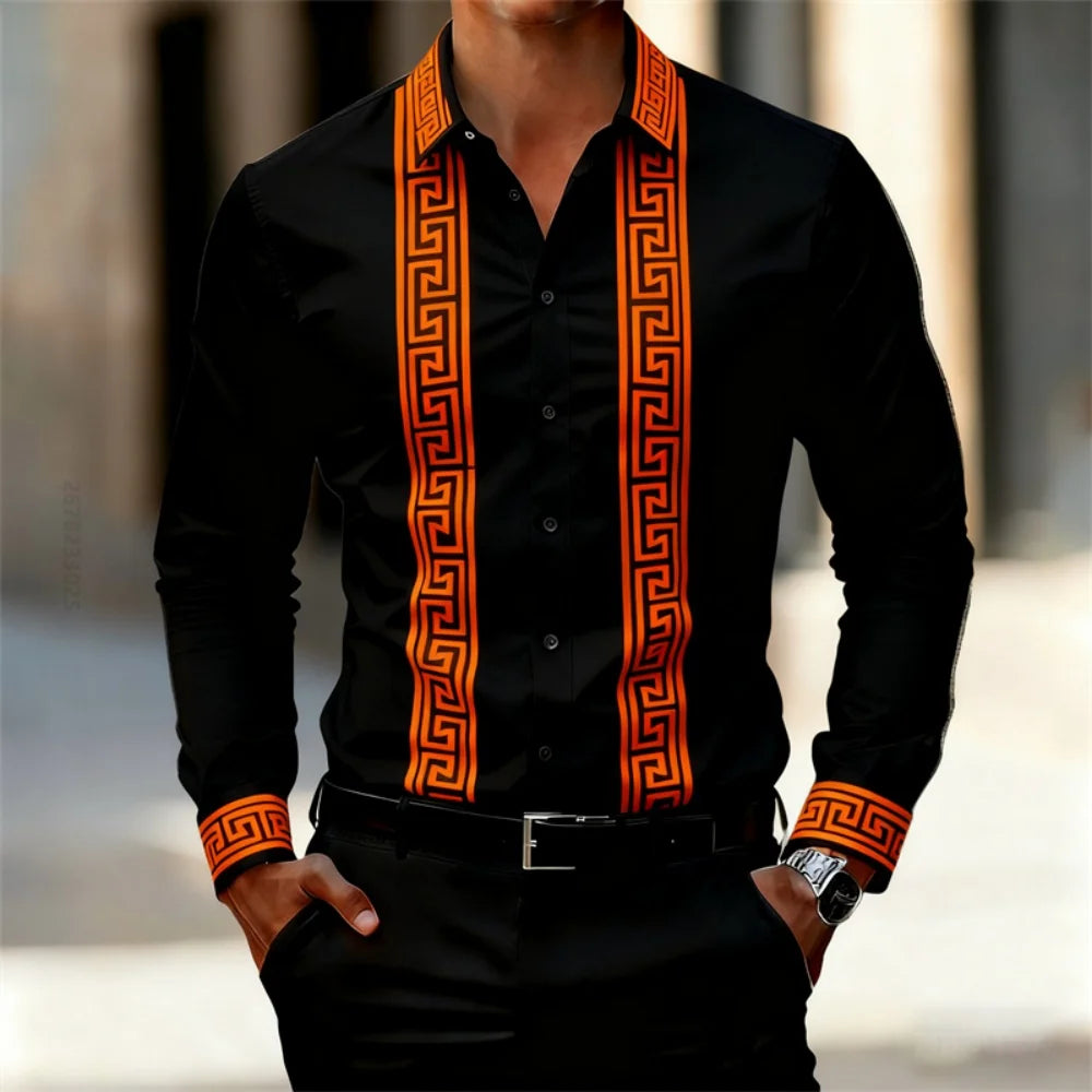 Chemise Imprimée Homme Manches Longues – CLEVI Paris