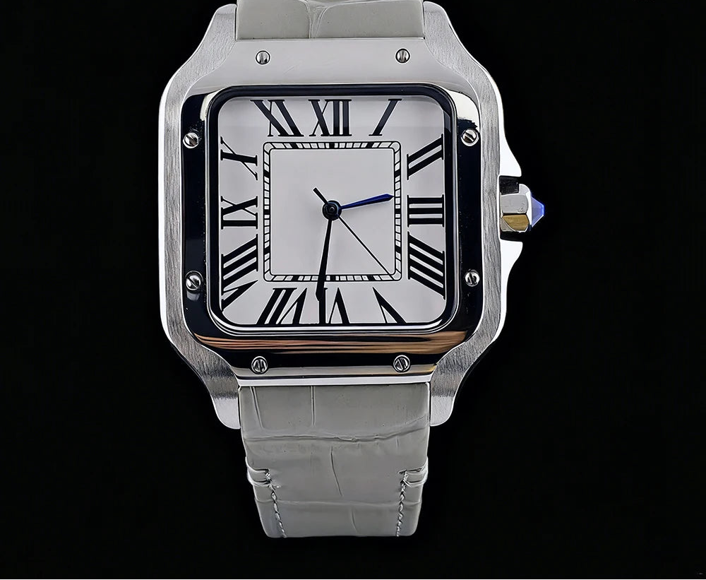 Montre Homme Automatique NH35 Acier 316L Cuir Chiffres Romains 38mm 30M – CLEVI Paris