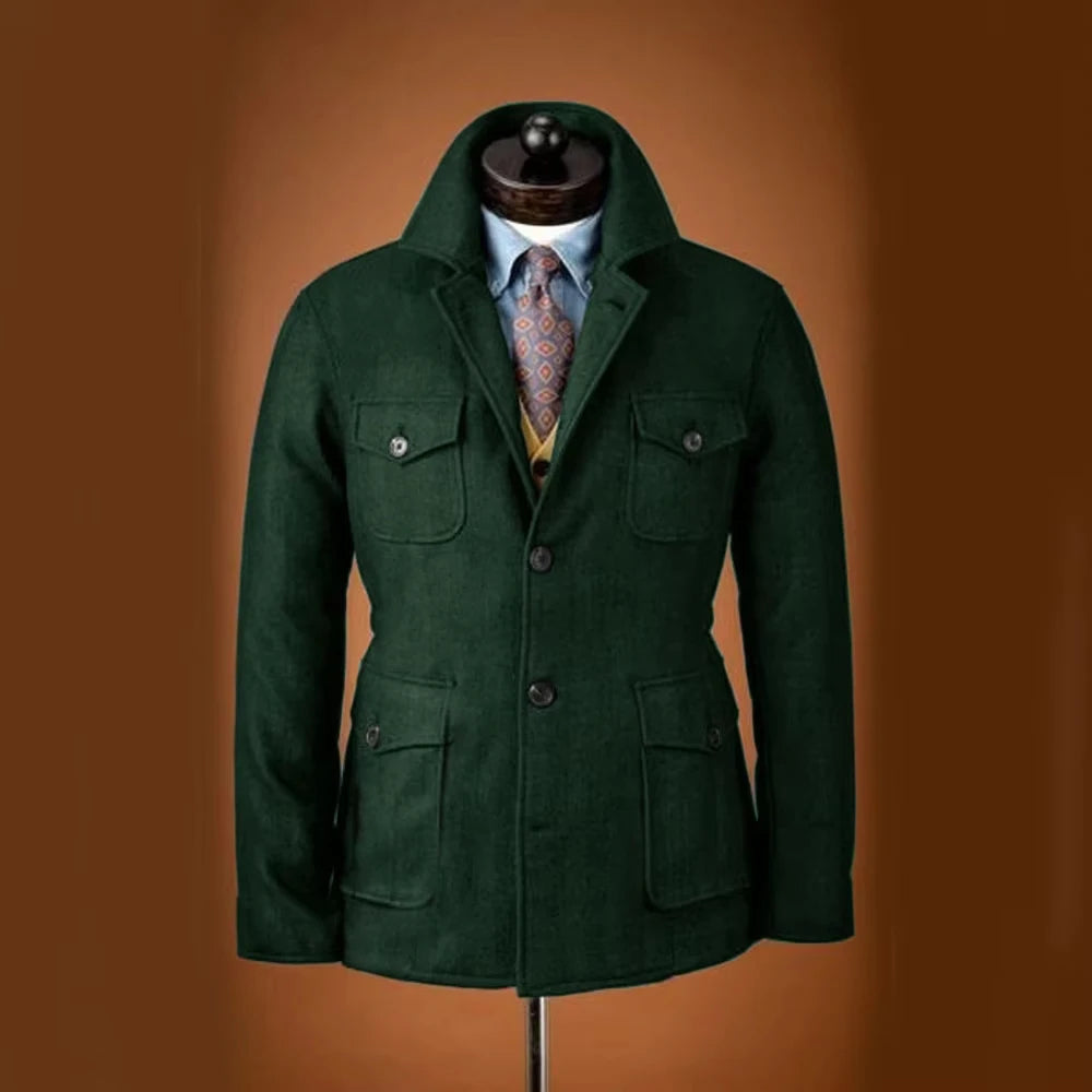 Veste homme en laine mélangée, 4 poches – CLEVI Paris