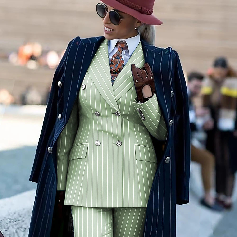 Tailleur 3 pièces femme rayé élégant – CLEVI Paris