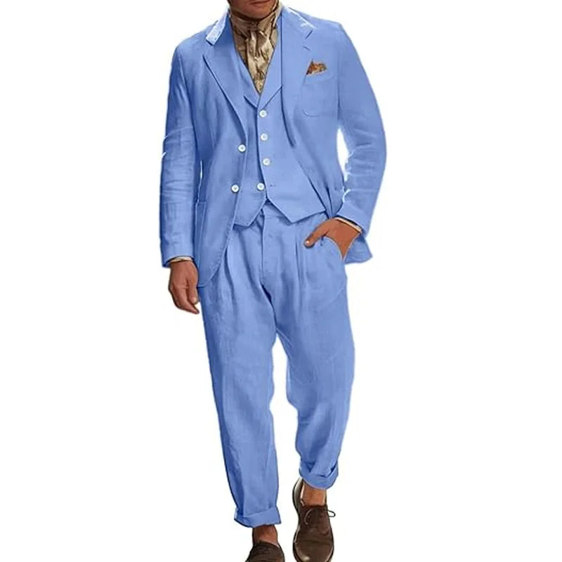Costume Lin Homme 3 Pièces – CLEVI Paris
