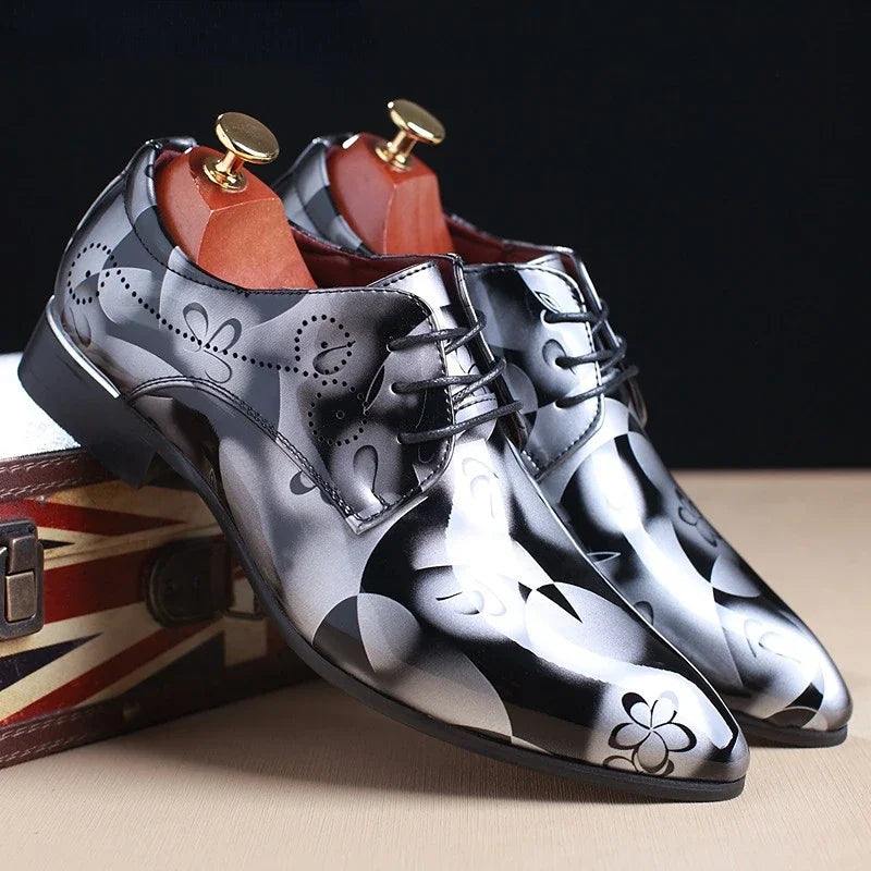 Derbies homme vernies à motif floral – CLEVI Paris