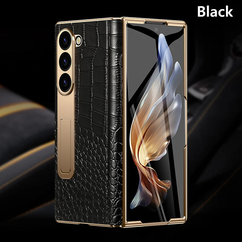 Étui Galaxy Z Fold cuir et support arrière – CLEVI Paris