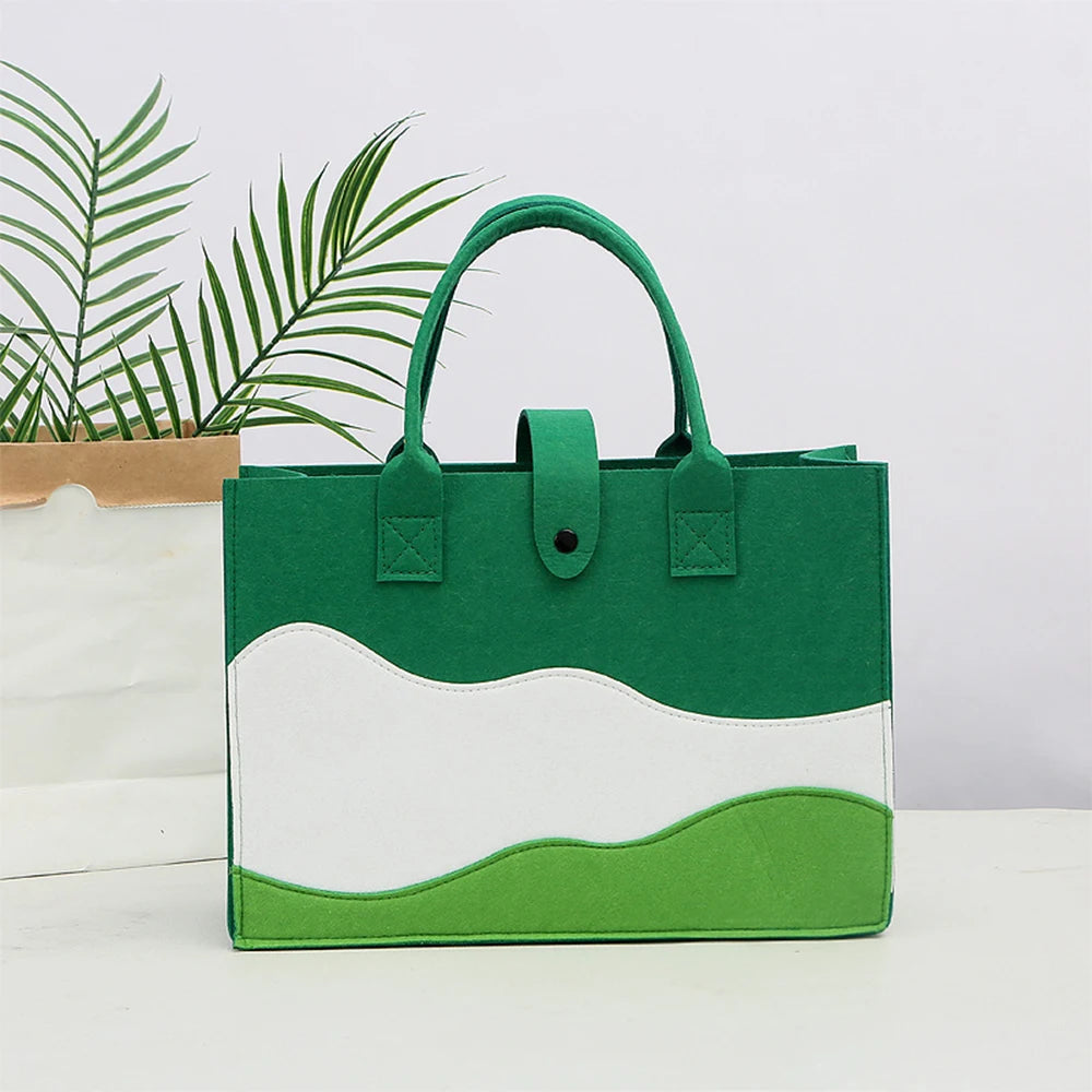 Tote Bag Feutre Femme Motif Montagne 35x25cm – CLEVI Paris
