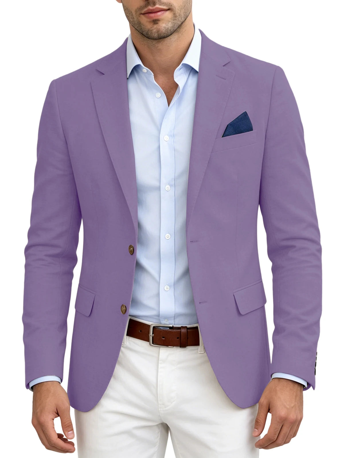 Blazer homme en lin mélangé, 2 boutons – CLEVI Paris