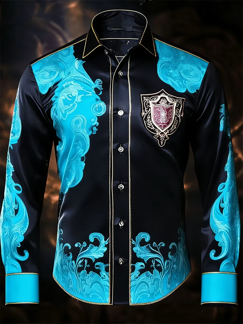 Chemise Homme à Motifs et Badge 3D – CLEVI Paris