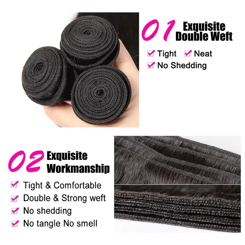 Extensions Body Wave Cheveux Vietnamiens Remy Hair – Bundles 1/3/4 Pcs – CLEVI Paris