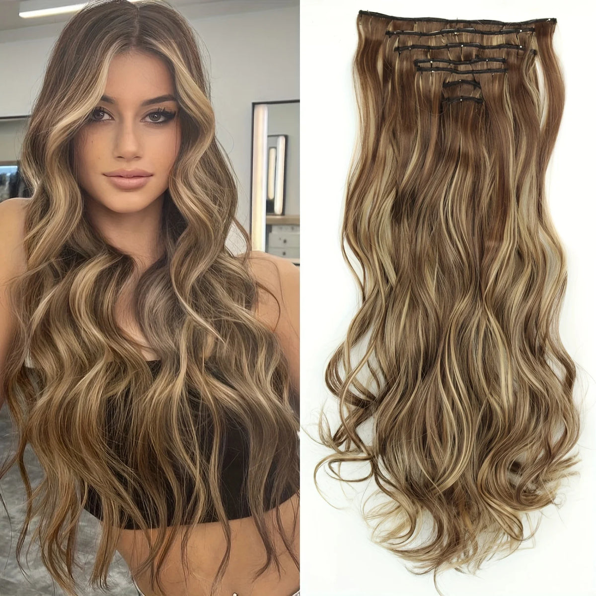 Extensions Cheveux Clips 7 Pcs Synthétique 50 Couleurs – CLEVI Paris