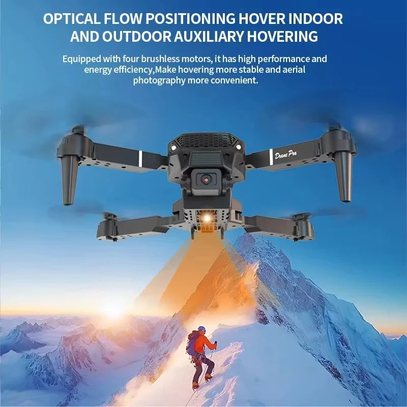 Drone E88 Pro 8K avec Écran Télécommande – Double Caméra, Positionnement Optique, Brushless & 23 Min de Vol – CLEVI Paris