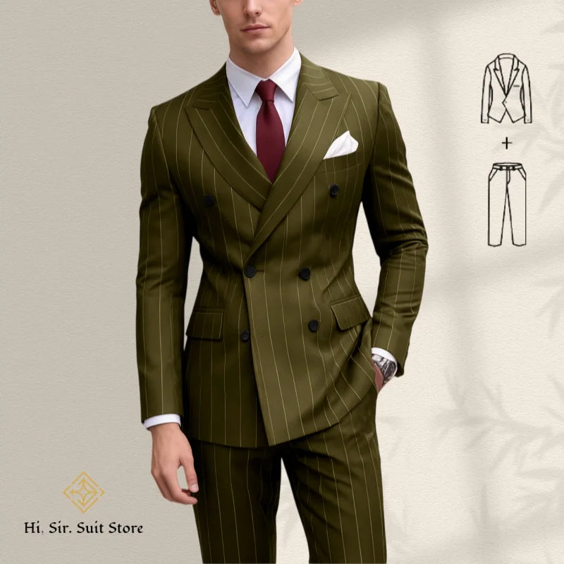 Costume homme bleu 2 pièces, double boutonnage – CLEVI Paris