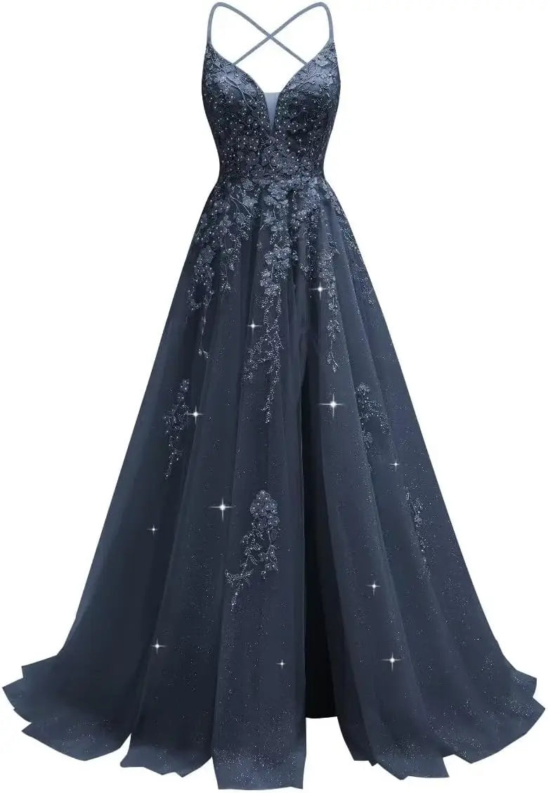 Robe de mariée en tulle ligne A col V – CLEVI Paris