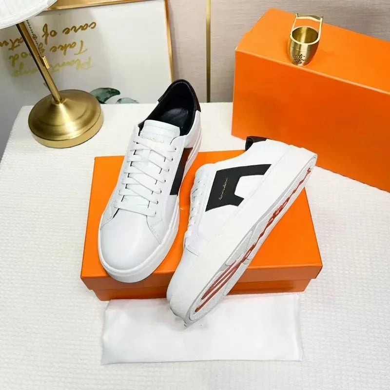 Sneakers Cuir Blanc Plateforme Unisexe – CLEVI Paris
