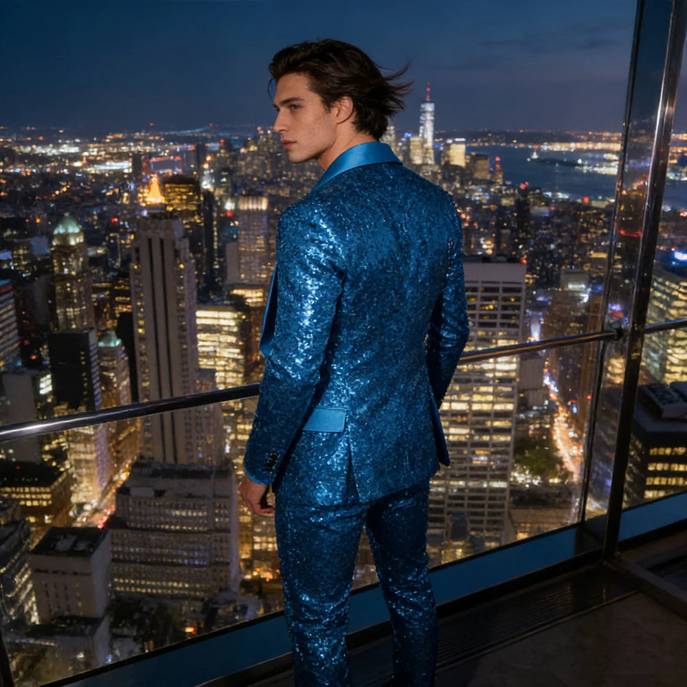 Costume Smoking Sequins Homme 2 Pièces – CLEVI Paris