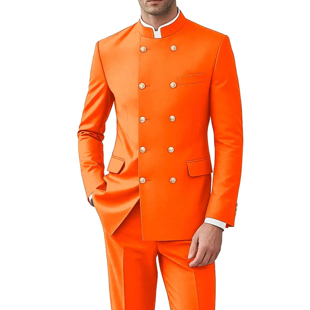 Costume Col Mandarin Homme Croisé – CLEVI Paris