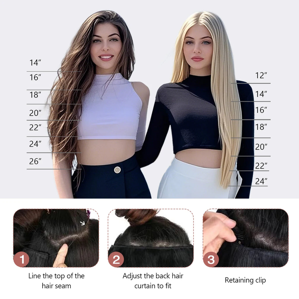 Extensions Cheveux Clips Remy 7Pcs Lisses – CLEVI Paris