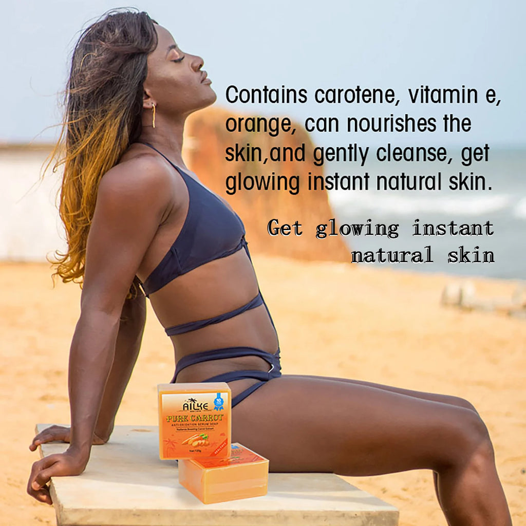 Savon Artisanal AILKE Carotte & Vitamine C 120g – Éclaircissant, Antioxydant & Hydratant – CLEVI Paris