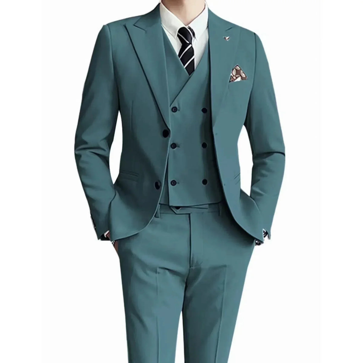 Costume homme 3 pièces uni, veste et gilet – CLEVI Paris