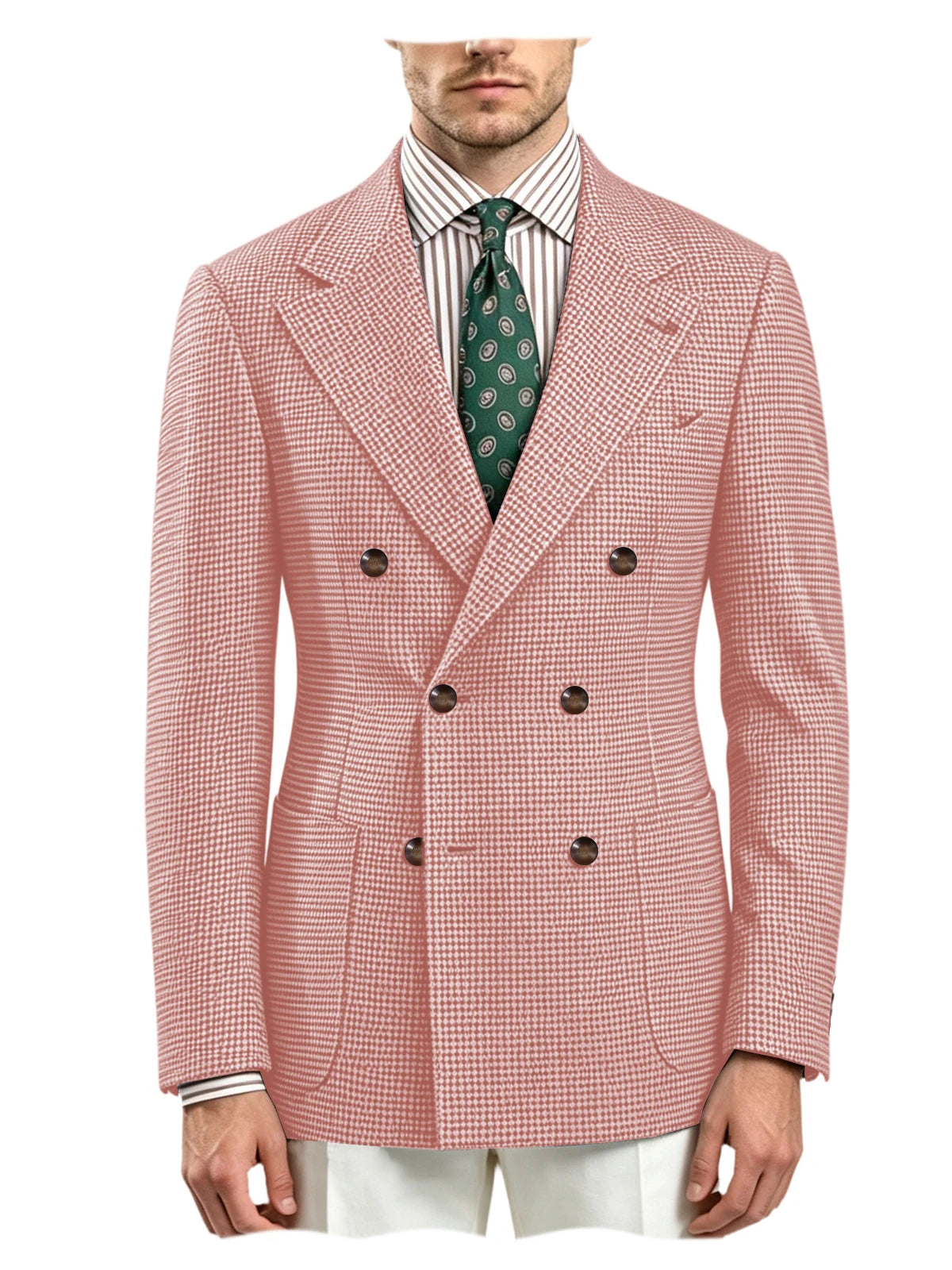 Blazer homme pied-de-poule à double boutonnage – CLEVI Paris